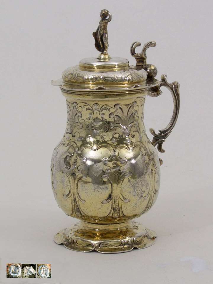 Fine Early German Silver-Gilt Jug with Lid